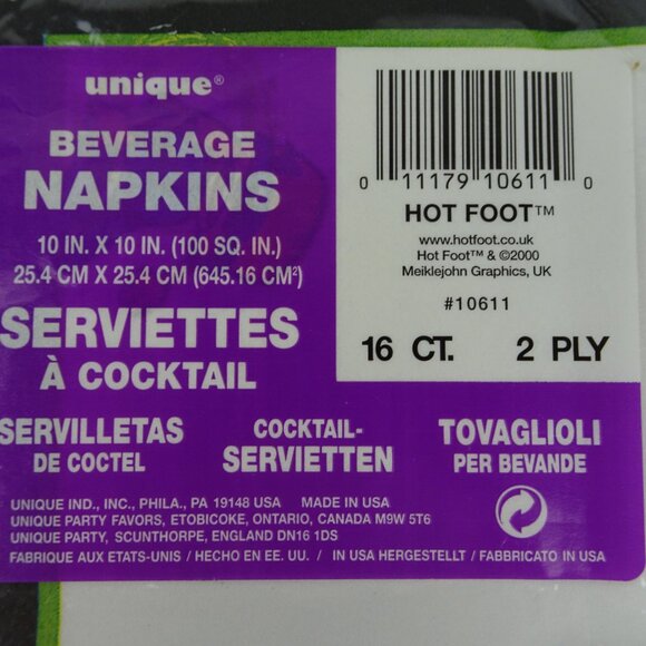 Y2K 2000 2 Pack of Hot Foot Skaters Party Beverage Napkins 16 Count - Picture 4 of 5